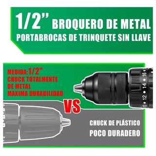 Foto 3 | Foto 3 | Set Taladro Rotomartillo 1/2'' Con 3.0ah Batería Bolsa Herramientas Eo Safe Imports Esi-4388 Verde