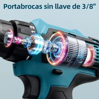 Foto 6 | Foto 6 | Kit Taladro Percutor Eléctrico Atornillador Inalámbrico 41pzs Eo Safe Imports Esi-7055