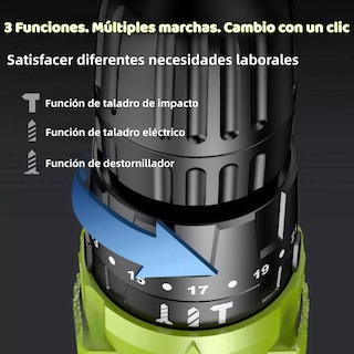 Foto 2 | Foto 2 | Taladro Percutor Sin Escobillas/ Destornillador/atornillador 26 Pzs. Eo Safe Imports Esi-9963 Verde