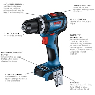 Foto 2 | Foto 2 | Martillo Perforador/destornillador Bosch Gsb18v-800cn 13 Mm 565n.m Torque - Venta Internacional.