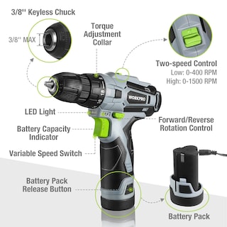 Foto 2 | Foto 2 | Juego De Herramientas Workpro, Destornillador Inalámbrico De 12 V Con Kit De 61 Piezas - Venta Internacional.