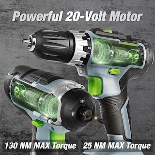Foto 2 | Foto 2 | Kit Combinado de Taladro Inalámbrico Workpro de 20 V con Taladro/Destornillador de Impacto - Venta Internacional
