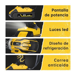 Foto 3 | Foto 3 | Language Taladro Inalámbrico Atornillador Electrico 21v 2 Baterías Eo Safe Imports Esi-2814-1 Amarillo