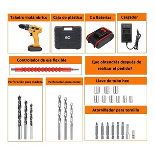 Foto 3 | Foto 3 | Taladro Atornillador De Impacto Inalámbrico Eo Safe Imports Esi-2742-1 Amarillo