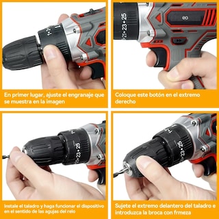Foto 3 | Foto 3 | Taladro Destornillador Inalámbrico Atornillador Impacto 21v Eo Safe Imports Esi-18709 Gris