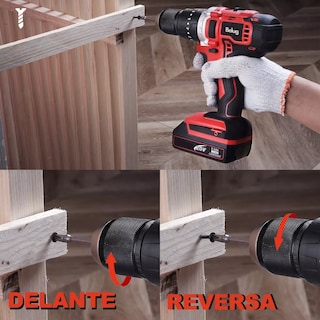 Foto 4 | Foto 4 | Taladro Percutor Inalámbrico De 13mm Belug, Negro Con Rojo