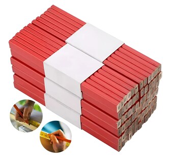 Foto 2 | Foto 2 | Lápices Octogonal Rojo Duro Negro Plomo Carpintero 72 Piezas