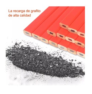 Foto 5 | Foto 5 | Lápices Octogonal Rojo Duro Negro Plomo Carpintero 72 Piezas