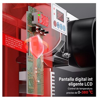 Foto 5 | Foto 5 | Kit Termofusor Pantalla Digital 6 Dados+10 Accesorios 1200w Rojo