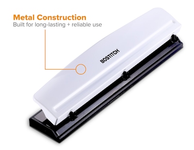 Foto 3 | Foto 3 | Hole Punch Bostitch Office Premium Con Capacidad Para 12 Hojas, Color Blanco - Venta Internacional.