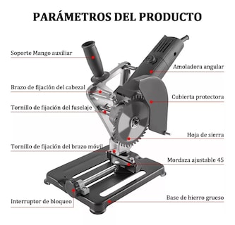 Foto 5 | Foto 5 | Soporte Para Esmeril Angular Ajustable Base De La Herramient Negro