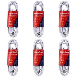 Foto 1 | Foto 1 | Extensión Eléctrica Domésticas Maple Tools 2 m Blanca 6 Piezas