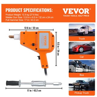 Foto 7 | Foto 7 | Kit De Reparación De Abolladuras Vevor 5500 Con Soldadora Por Puntos De 800 Va - Venta Internacional.