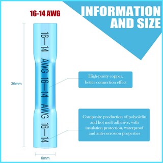 Foto 2 | Foto 2 | Conectores A Tope Termorretráctiles Frienda 1000 Unidades Awg 16-14 Azules - Venta Internacional.