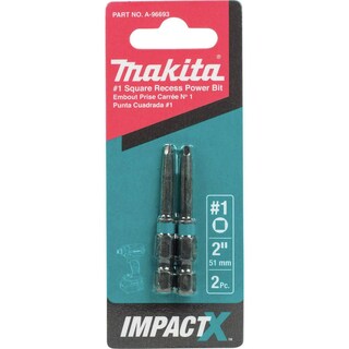 Foto 3 | Foto 3 | Power Bit Makita A-96693 Impactx, 1 Hueco Cuadrado, Paquete De 2 - Venta Internacional.