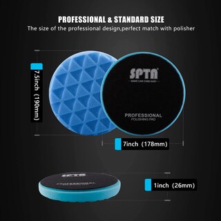 Foto 4 | Foto 4 | Kit De Almohadillas De Pulido Spta De 10 Piezas De 7 Pulgadas Con Placa Trasera Para Coche - Venta Internacional.