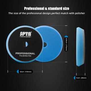 Foto 6 | Foto 6 | Almohadillas De Pulido Spta Hd De 6 Pulgadas Para Orbital Buffer - Venta Internacional.
