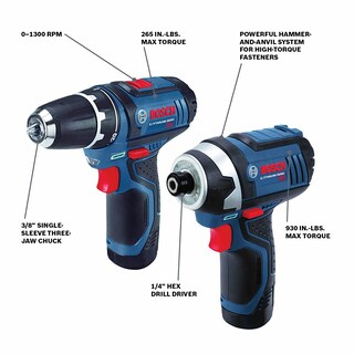 Foto 3 | Foto 3 | Kit Combinado De Taladro/destornillador Inalámbrico Y Destornillador De Impacto 12v Bosch - Venta Internacional.