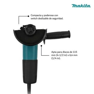 Foto 5 | Foto 5 | Miniesmeriladora Makita M0901B 4-1/2' 540W 127V con 4 Discos