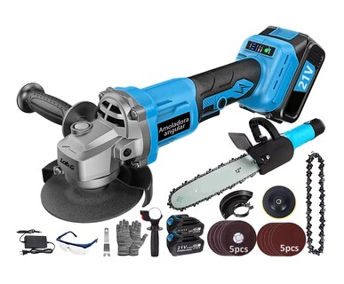 Foto 1 | Foto 1 | Esmeriladora Angular Inalámbrica + Motosierras 2 En 1 Azul/negro