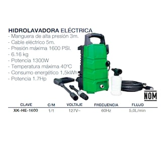 Foto 2 | Foto 2 | Hidrolavadora Electrica Portátil Alfa 1600 Psi 1.7 Hp color Verde