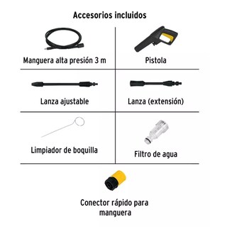 Foto 2 | Foto 2 | Hidrolavadora + Extensión Manguera Eo Safe Imports Esi-7170 color Amarillo 10 Piezas