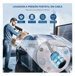 Foto 3 | Foto 3 | Hidrolavadora Pistola de Lavado de Coches 48 V 1 Batería Negro