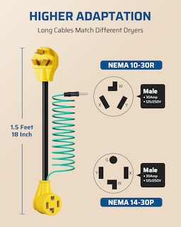 Foto 3 | Foto 3 | Adaptador De Enchufe Para Secadora Dewenwils De 4 A 3 Clavijas, 30 A/250 V - Venta Internacional.