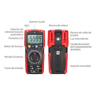 Foto 4 | Foto 4 | Multímetro Digital Eo Safe Imports Esi-5910 color Rojo