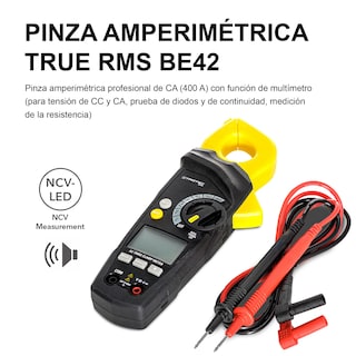 Foto 5 | Foto 5 | Pinza Amperimétrica True Rms 600v / 400a / Catiii 600v Profesional Multifunción Be42 Trotec