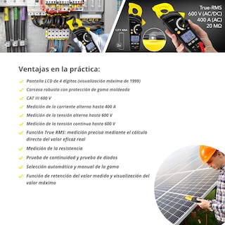 Foto 7 | Foto 7 | Pinza Amperimétrica True Rms 600v / 400a / Catiii 600v Profesional Multifunción Be42 Trotec