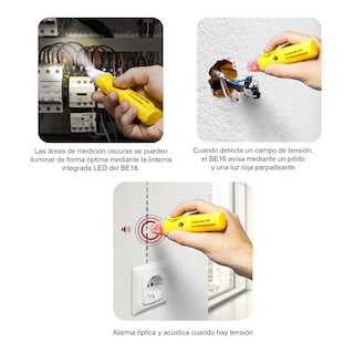 Foto 6 | Foto 6 | Detector de Tensión Alterna con Alarma Óptica y Acústica 5v – 1000v Ca / 50hz – 400hz Cat Iv (1000v) Be16 Trotec