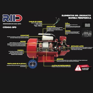 Foto 3 | Foto 3 | Bomba Eléctrica Periférica Para Agua ½ Hp Riid