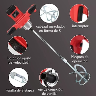 Foto 3 | Foto 3 | Mezcladora Eléctrica De Cemento/pintura Velocidad Ajustable Eo Safe Imports Esi-4417-1 Rojo