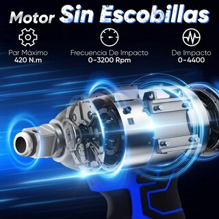 Foto 2 | Foto 2 | Llave de Impacto Trinquete Inalámbrico Eo Safe Imports Esi-6275 color Azul
