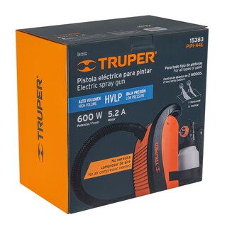 Foto 2 | Foto 2 | Pistola Para Pintar Eléctrica De 600 W Truper Naranja Plástico 900ml Hvlp (alto Volumen / Baja Presión) Manguera