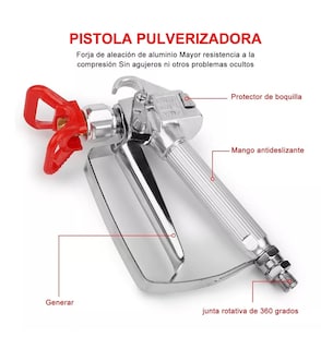 Foto 2 | Foto 2 | Pistola Rociadora De Pintura De Alta Presión C/tubo De 20cm Plata