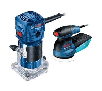 Foto 1 | Foto 1 | Lijadora Gex 125-1 AE Bosch y Router GKF 550 Bosch color Azul para Carpintero