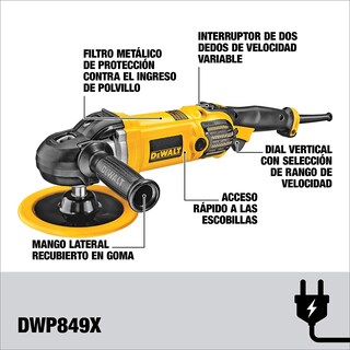 Foto 2 | Foto 2 | Lijadora Angular DeWALT Dwp849x Pulidora de 7-9\" 180 mm - 230 mm 1250 W Velocidad Variable