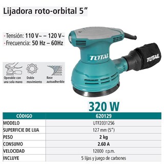 Foto 4 | Foto 4 | Lijadora Roto Orbital Industrial Total 5'' 320 W