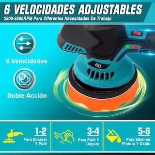 Foto 2 | Foto 2 | Ulidora Eléctrica Inalámbrica Pulidora Orbital Para Autos Eo Safe Imports Esi-17119-1 Multicolor