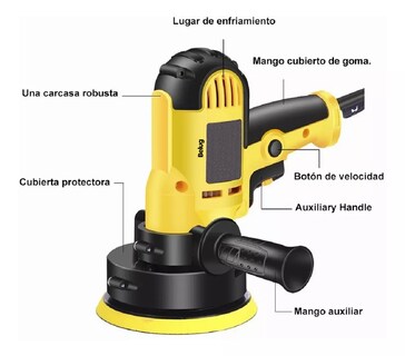 Foto 2 | Foto 2 | Kit Pulidora Eléctrica Para Coche 700w 110v 16 Piezas Amarillo Belug