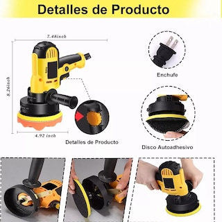 Foto 3 | Foto 3 | Kit Pulidora Eléctrica Para Coche 700w 110v 16 Piezas Amarillo Belug