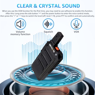 Foto 5 | Foto 5 | Walkie Talkie Retevis Rt19 Mini 1300 Mah Con Auricular (paquete De 10) - Venta Internacional.