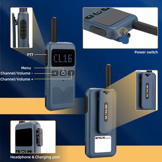 Foto 7 | Foto 7 | Radio Bidireccional Retevis Rb19 Con Pantalla De 1650 Mah, Paquete De 6 Unidades Y Cargador - Venta Internacional.