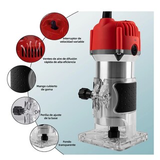 Foto 2 | Foto 2 | Language Router Recortadora Madera Rebajadora 800w +15 Brocas Carburo Eo Safe Imports Esi-7150-1 Rojo