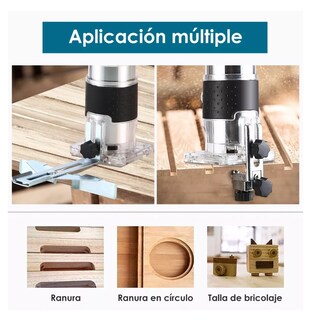 Foto 2 | Foto 2 | Router Madera Recortadora Rebajadora 800w +15 Brocas Carburo Esi-7146-1 Azul