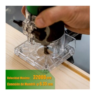 Foto 4 | Foto 4 | Router Lab.g 800w + 5 Brocas Carburo 1/4'' Ar800 Verde/negro