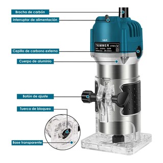 Foto 4 | Foto 4 | Router Madera Recortadora Rebajadora 800w 15 Brocas Carburo Lab.g Azul