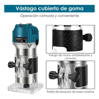 Foto 5 | Foto 5 | Router Madera Recortadora Rebajadora 800w 15 Brocas Carburo Lab.g Azul